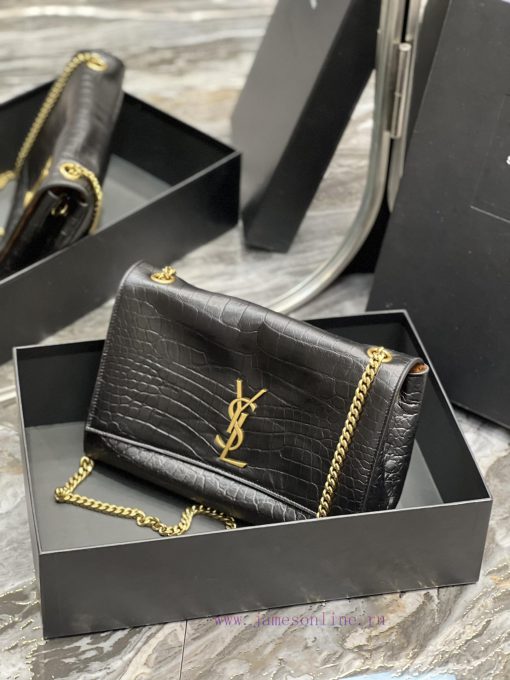 Yves Saint Laurent Bags Crocodile pattern paired with suede_𝐊𝐚𝐭𝐞 _ Dual use suede&plain weave leatherBuying one bag awrponud - Image 4