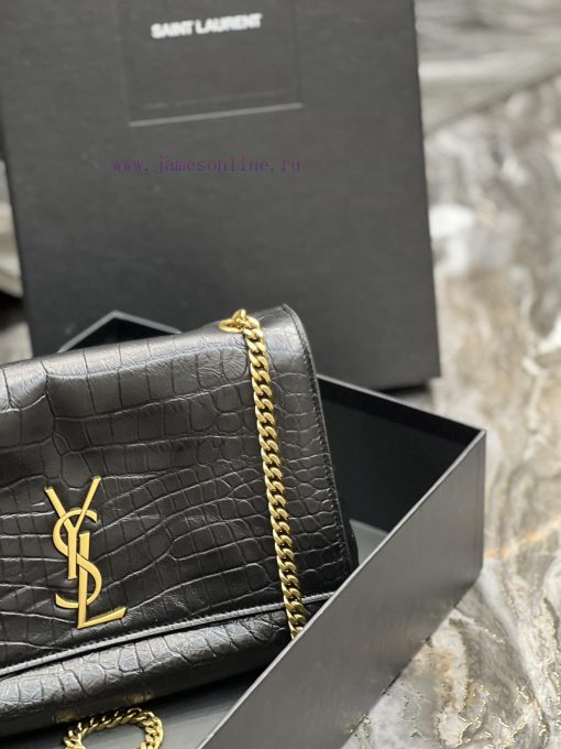 Yves Saint Laurent Bags Crocodile pattern paired with suede_𝐊𝐚𝐭𝐞 _ Dual use suede&plain weave leatherBuying one bag awrponud - Image 5