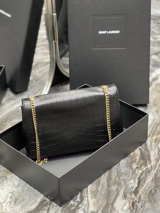 Yves Saint Laurent Bags Crocodile pattern paired with suede_𝐊𝐚𝐭𝐞 _ Dual use suede&plain weave leatherBuying one bag awrponud - Image 7
