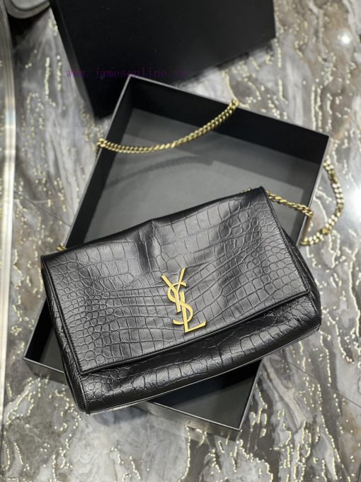 Yves Saint Laurent Bags Crocodile pattern paired with suede_𝐊𝐚𝐭𝐞 _ Dual use suede&plain weave leatherBuying one bag awrponud - Image 8
