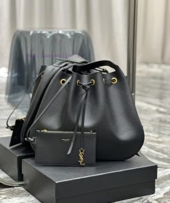 Yves Saint Laurent Bags Flat Hobo bag_Y Home Full Leather Drawstring Bag/Shoulder BackpackThe all leather design add rq1d5402