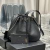 Yves Saint Laurent Bags Flat Hobo bag_Y Home Full Leather Drawstring Bag/Shoulder BackpackThe all leather design add b69g71ts