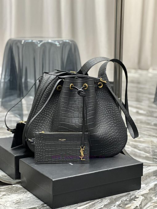 Yves Saint Laurent Bags Flat Hobo bag_Y Home Full Leather Drawstring Bag/Shoulder BackpackThe all leather design add b69g71ts