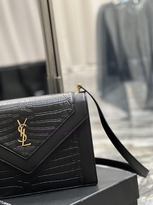 Yves Saint Laurent Bags GABY_Quilted Pattern Envelope Bag, made of Italian lambskin with full leather inside and out 19o7217a - Image 4
