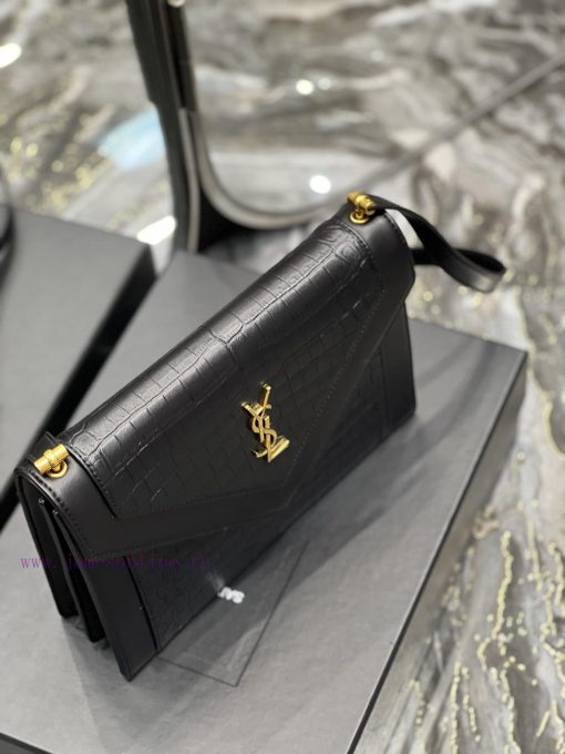 Yves Saint Laurent Bags GABY_Quilted Pattern Envelope Bag, made of Italian lambskin with full leather inside and out 19o7217a - Image 6