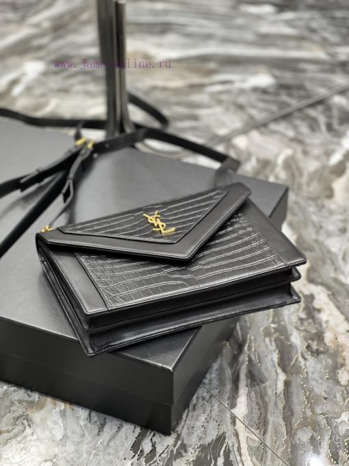 Yves Saint Laurent Bags GABY_Quilted Pattern Envelope Bag, made of Italian lambskin with full leather inside and out 19o7217a - Image 8