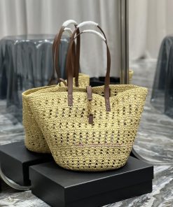 Yves Saint Laurent Bags Quick drop of woven bagsVegetable basket hollowed out straw woven tote bag_Y's exquisite Par scljm0nf