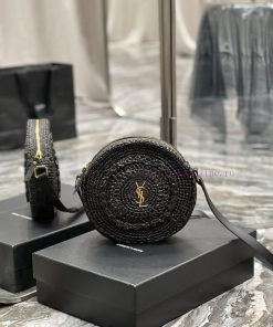 Yves Saint Laurent Bags Quick drop of woven bagsRound pancake woven bag to la~Full of artistic atmosphere, the Lafit rt7gc6ug