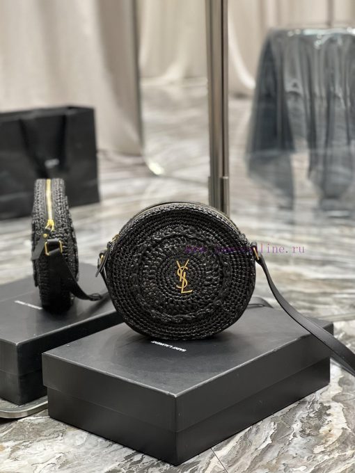Yves Saint Laurent Bags Quick drop of woven bagsRound pancake woven bag to la~Full of artistic atmosphere, the Lafit rt7gc6ug