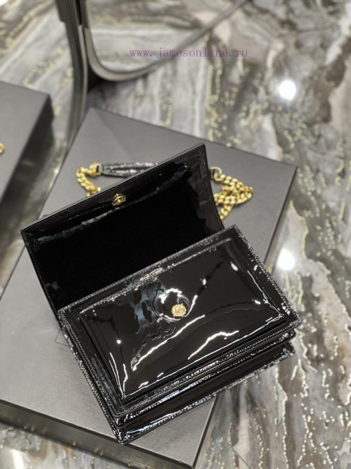 Yves Saint Laurent Bags 𝑺𝒖𝒏𝒔𝒆𝒕 𝟮𝟮𝒄𝒎Black patent leather gold buckleThe unbeatable classic sunset bag has been popula rqux3ng0 - Image 9