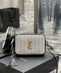 Yves Saint Laurent Bags 𝑳𝒐𝒖 Camera bag _ Black striped gold buckle with cowhideTop level imported Italian cowhide ca 2589vfyj