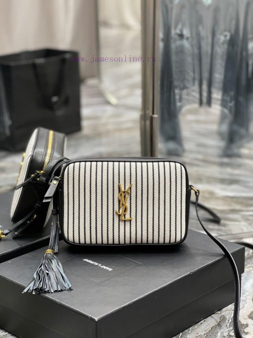 Yves Saint Laurent Bags 𝑳𝒐𝒖 Camera bag _ Black striped gold buckle with cowhideTop level imported Italian cowhide ca 2589vfyj