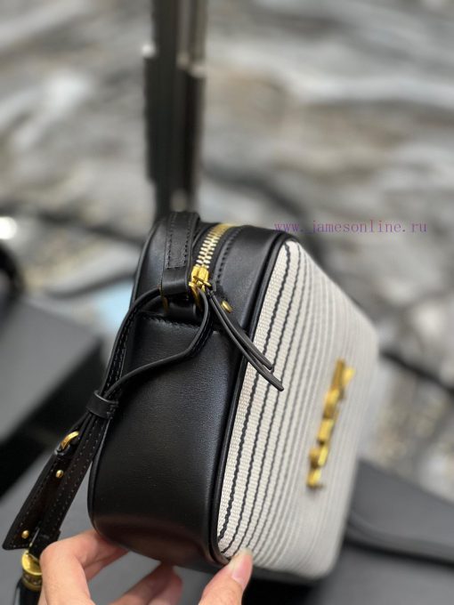 Yves Saint Laurent Bags 𝑳𝒐𝒖 Camera bag _ Black striped gold buckle with cowhideTop level imported Italian cowhide ca 2589vfyj - Image 7