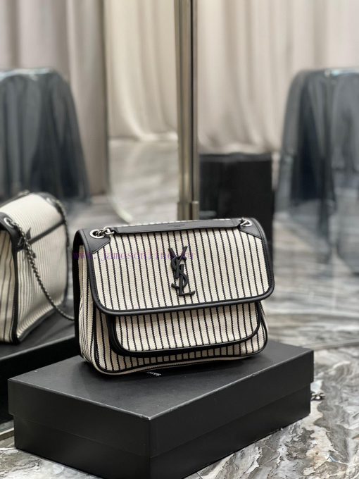 Yves Saint Laurent Bags Spring and summer cotton and linen stripes paired with leather for a la look 🧏 ‍️Popular Nik 5liex2yr - Image 3
