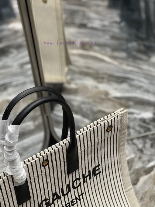 Yves Saint Laurent Bags Summer limited edition striped cotton and linen style_Rive Gauche Tote Bag, Left Bank Shoppi b9ravzd4 - Image 5