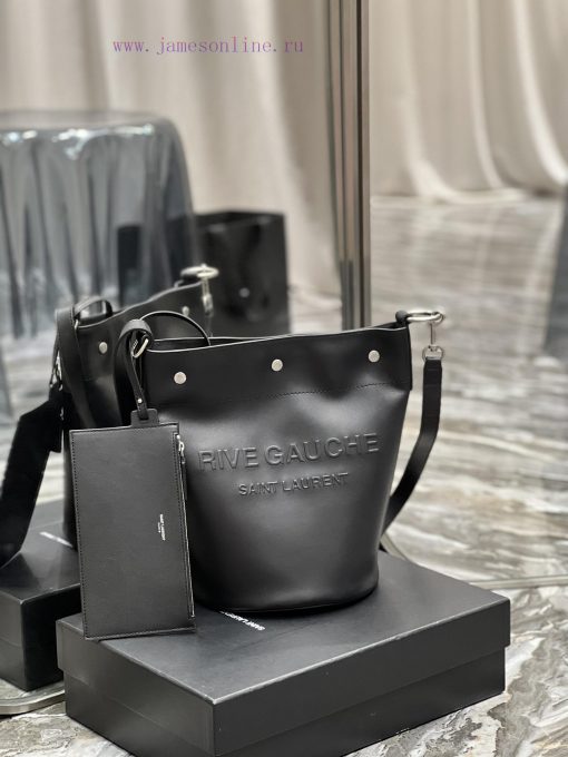 Yves Saint Laurent Bags 𝗥𝗜𝗩𝗘 𝗚𝗔𝗨𝗖𝗛𝗘The latest RIVE GAUCHE French cowhide bucket bag, with its simple and atmospheric 320futnc - Image 2