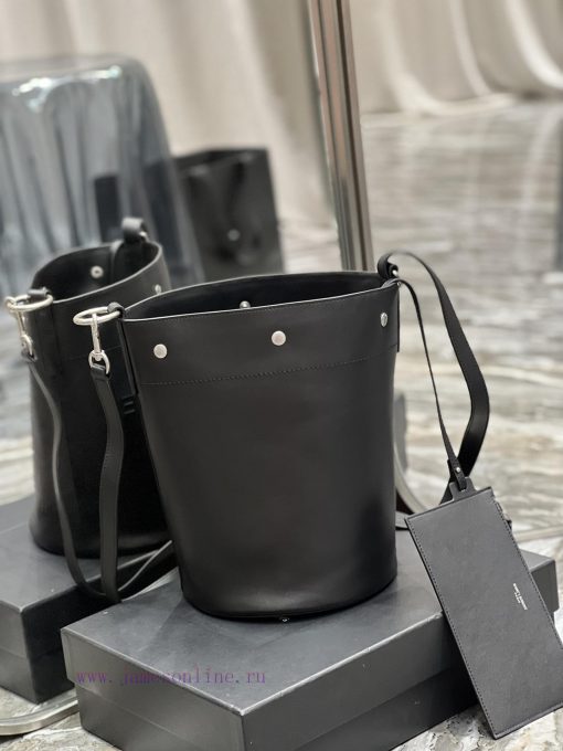 Yves Saint Laurent Bags 𝗥𝗜𝗩𝗘 𝗚𝗔𝗨𝗖𝗛𝗘The latest RIVE GAUCHE French cowhide bucket bag, with its simple and atmospheric 320futnc - Image 7
