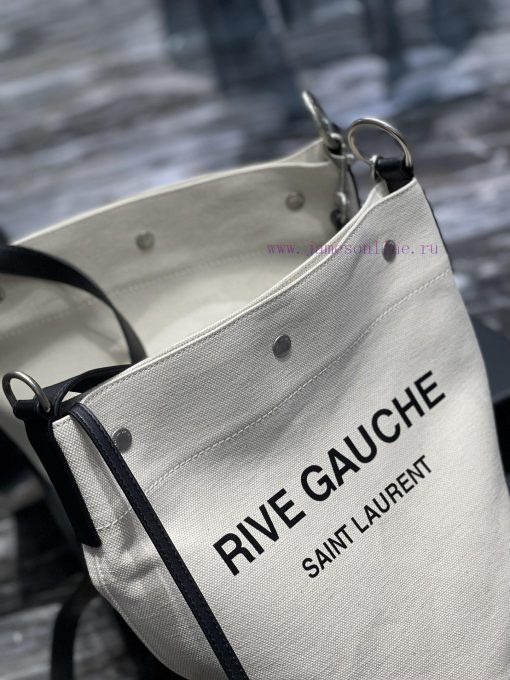 Yves Saint Laurent Bags 𝗥𝗜𝗩𝗘 𝗚𝗔𝗨𝗖𝗛𝗘The latest RIVE GAUCHE French linen bucket bag, with its simple and atmospheric d 48ghhm08 - Image 4