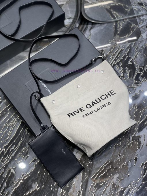 Yves Saint Laurent Bags 𝗥𝗜𝗩𝗘 𝗚𝗔𝗨𝗖𝗛𝗘The latest RIVE GAUCHE French linen bucket bag, with its simple and atmospheric d 48ghhm08 - Image 8