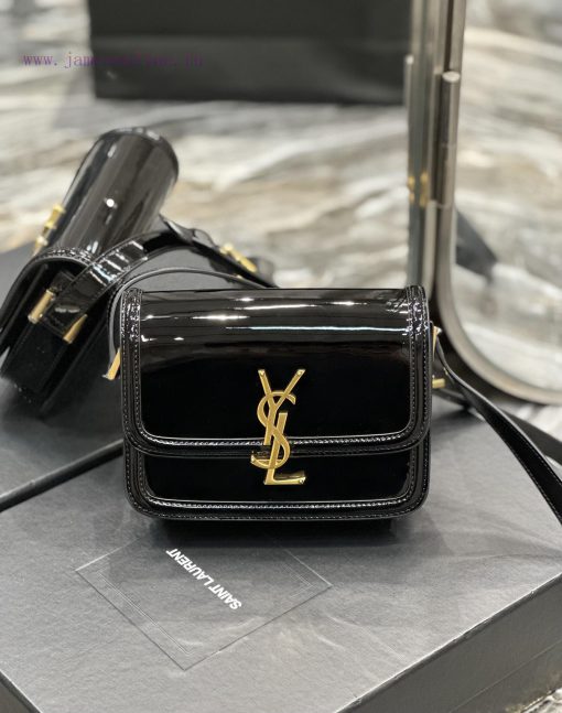 Yves Saint Laurent Bags 𝑺𝑶𝑳𝑭𝑬𝑹𝑰𝑵𝑶 𝑩𝑶𝑿 Black gold buckle patent leather_19cmMust be popular, it conquered the entire 6shrpagj - Image 2