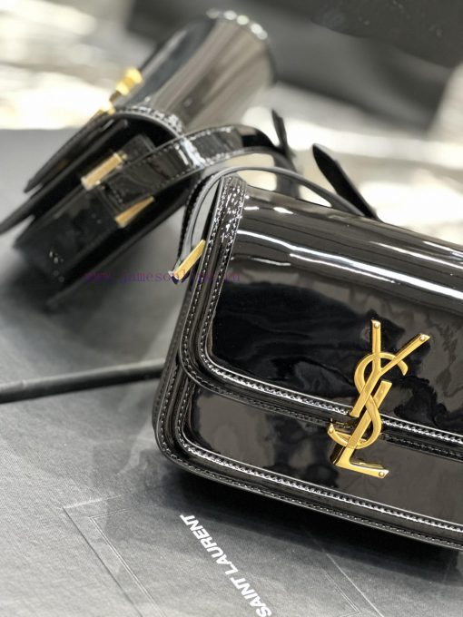 Yves Saint Laurent Bags 𝑺𝑶𝑳𝑭𝑬𝑹𝑰𝑵𝑶 𝑩𝑶𝑿 Black gold buckle patent leather_19cmMust be popular, it conquered the entire 6shrpagj - Image 4