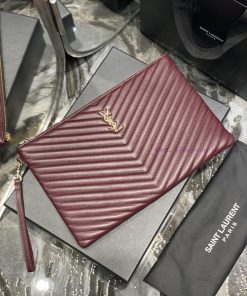 Yves Saint Laurent Bags 𝑴𝒐𝒏𝒐𝒈𝒓𝒂𝒎 Jacquard splicing file handbag, made of original calf leather satin lining, top zip jy0t8dnz