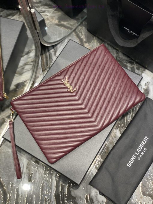 Yves Saint Laurent Bags 𝑴𝒐𝒏𝒐𝒈𝒓𝒂𝒎 Jacquard splicing file handbag, made of original calf leather satin lining, top zip jy0t8dnz - Image 2