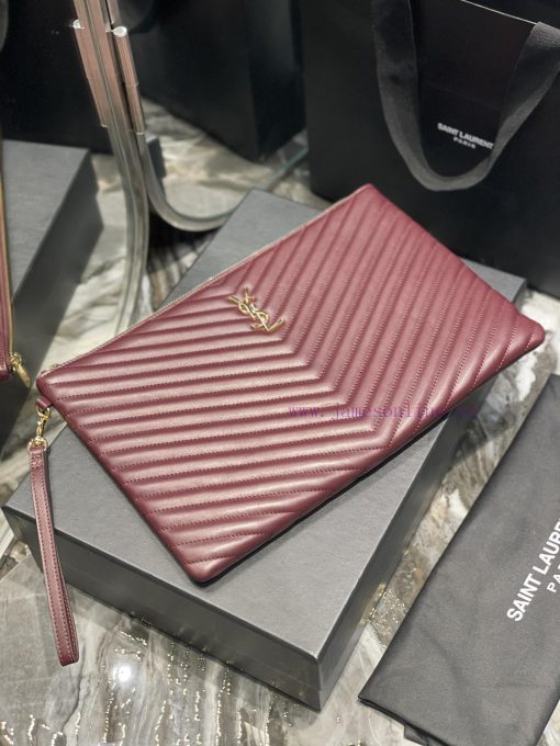 Yves Saint Laurent Bags 𝑴𝒐𝒏𝒐𝒈𝒓𝒂𝒎 Jacquard splicing file handbag, made of original calf leather satin lining, top zip jy0t8dnz - Image 3