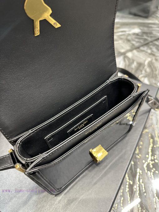 Yves Saint Laurent Bags 𝑺𝑶𝑳𝑭𝑬𝑹𝑰𝑵𝑶 𝑩𝑶𝑿 Black gold buckle patent leather_19cmMust be popular, it conquered the entire 6shrpagj - Image 10