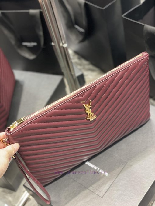 Yves Saint Laurent Bags 𝑴𝒐𝒏𝒐𝒈𝒓𝒂𝒎 Jacquard splicing file handbag, made of original calf leather satin lining, top zip jy0t8dnz - Image 8