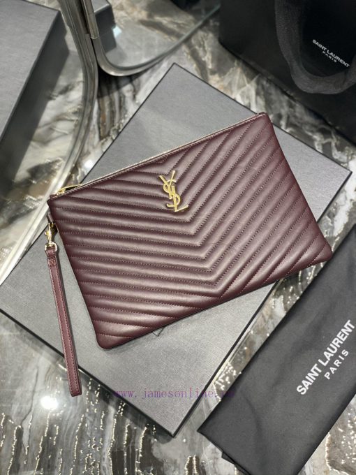 Yves Saint Laurent Bags 𝑴𝒐𝒏𝒐𝒈𝒓𝒂𝒎 Jacquard splicing file handbag, made of original calf leather satin lining, top zip h73bw0zs