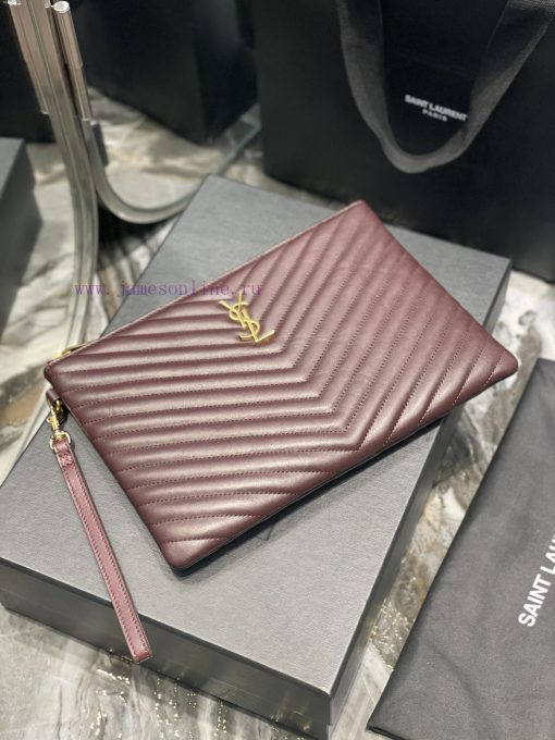 Yves Saint Laurent Bags 𝑴𝒐𝒏𝒐𝒈𝒓𝒂𝒎 Jacquard splicing file handbag, made of original calf leather satin lining, top zip h73bw0zs - Image 3