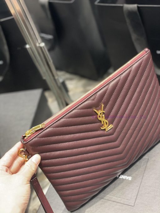 Yves Saint Laurent Bags 𝑴𝒐𝒏𝒐𝒈𝒓𝒂𝒎 Jacquard splicing file handbag, made of original calf leather satin lining, top zip h73bw0zs - Image 7