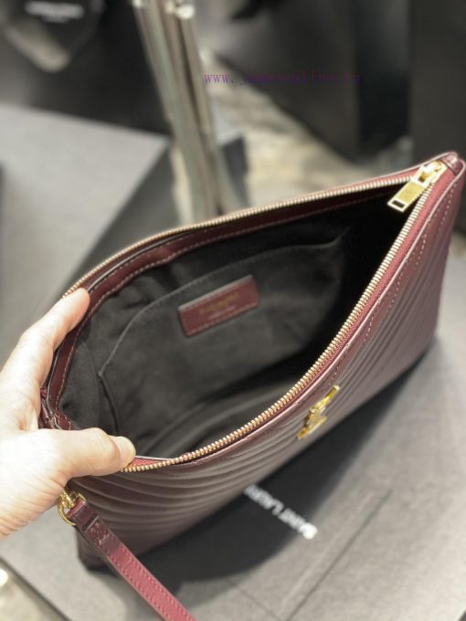 Yves Saint Laurent Bags 𝑴𝒐𝒏𝒐𝒈𝒓𝒂𝒎 Jacquard splicing file handbag, made of original calf leather satin lining, top zip h73bw0zs - Image 8