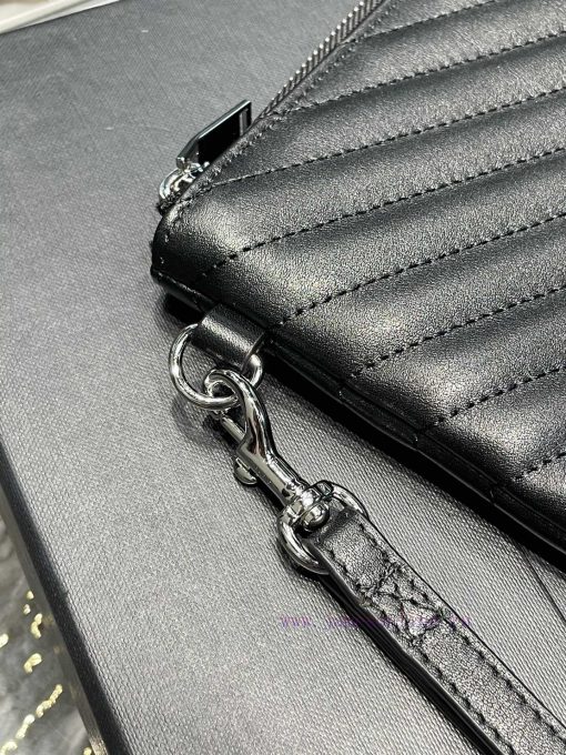 Yves Saint Laurent Bags 𝑴𝒐𝒏𝒐𝒈𝒓𝒂𝒎 Jacquard splicing file handbag, made of original calf leather satin lining, top zip op726q0q - Image 7