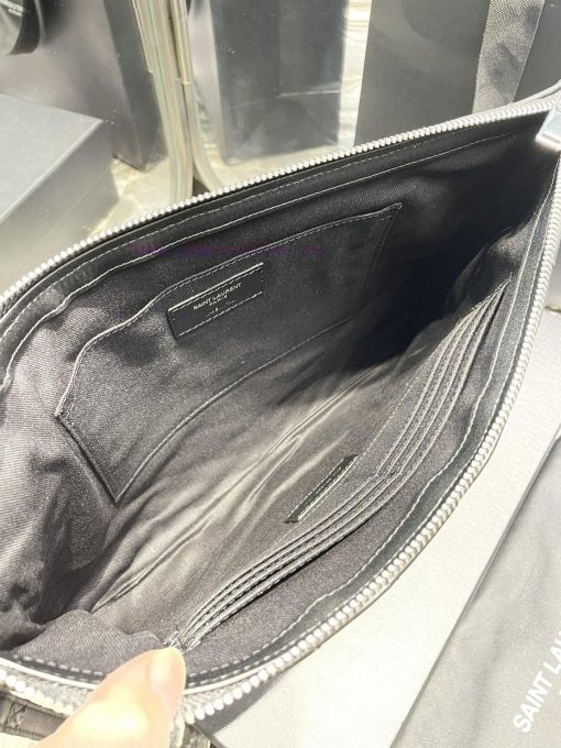Yves Saint Laurent Bags 𝑴𝒐𝒏𝒐𝒈𝒓𝒂𝒎 Jacquard splicing file handbag, made of original calf leather satin lining, top zip op726q0q - Image 9