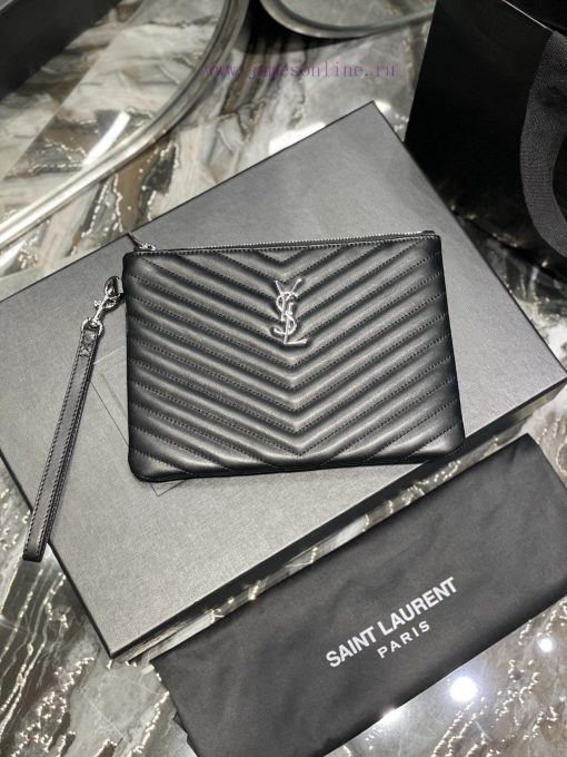 Yves Saint Laurent Bags 𝑴𝒐𝒏𝒐𝒈𝒓𝒂𝒎 Jacquard splicing file handbag, made of original calf leather satin lining, top zip 54f4aciv