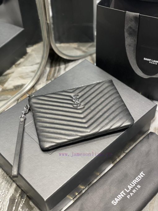 Yves Saint Laurent Bags 𝑴𝒐𝒏𝒐𝒈𝒓𝒂𝒎 Jacquard splicing file handbag, made of original calf leather satin lining, top zip 54f4aciv - Image 3