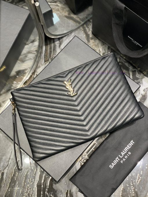 Yves Saint Laurent Bags 𝑴𝒐𝒏𝒐𝒈𝒓𝒂𝒎 Jacquard splicing file handbag, made of original calf leather satin lining, top zip 7tr0f8xc