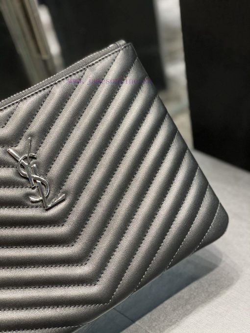 Yves Saint Laurent Bags 𝑴𝒐𝒏𝒐𝒈𝒓𝒂𝒎 Jacquard splicing file handbag, made of original calf leather satin lining, top zip 54f4aciv - Image 5