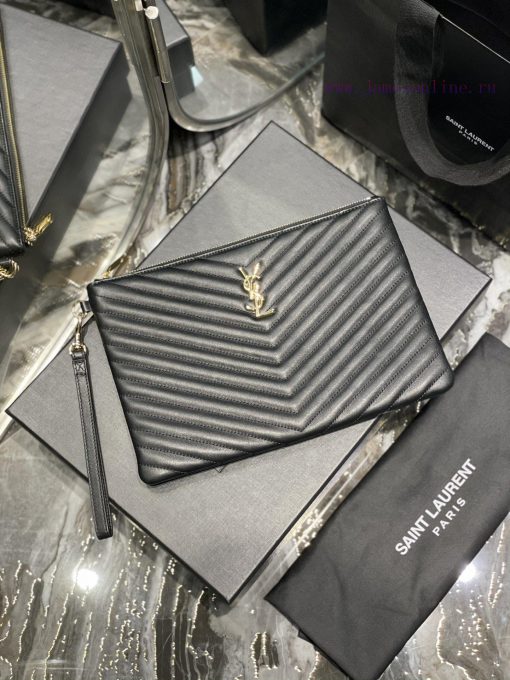 Yves Saint Laurent Bags 𝑴𝒐𝒏𝒐𝒈𝒓𝒂𝒎 Jacquard splicing file handbag, made of original calf leather satin lining, top zip 73cvq8pa - Image 2