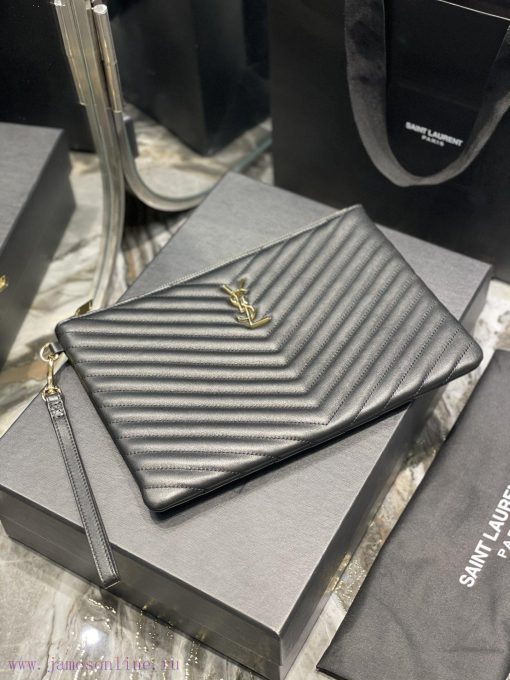 Yves Saint Laurent Bags 𝑴𝒐𝒏𝒐𝒈𝒓𝒂𝒎 Jacquard splicing file handbag, made of original calf leather satin lining, top zip 73cvq8pa - Image 3