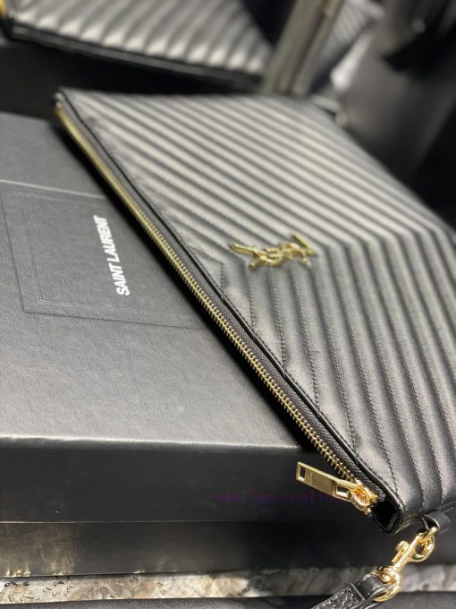 Yves Saint Laurent Bags 𝑴𝒐𝒏𝒐𝒈𝒓𝒂𝒎 Jacquard splicing file handbag, made of original calf leather satin lining, top zip 7tr0f8xc - Image 7