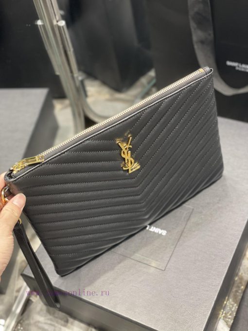 Yves Saint Laurent Bags 𝑴𝒐𝒏𝒐𝒈𝒓𝒂𝒎 Jacquard splicing file handbag, made of original calf leather satin lining, top zip 73cvq8pa - Image 7