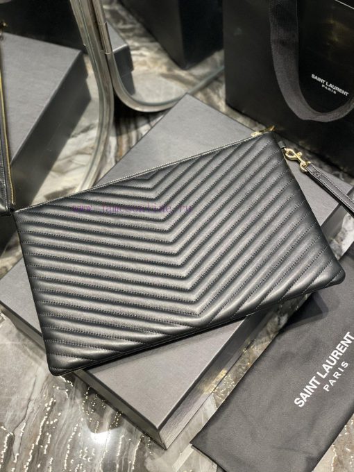 Yves Saint Laurent Bags 𝑴𝒐𝒏𝒐𝒈𝒓𝒂𝒎 Jacquard splicing file handbag, made of original calf leather satin lining, top zip 7tr0f8xc - Image 10