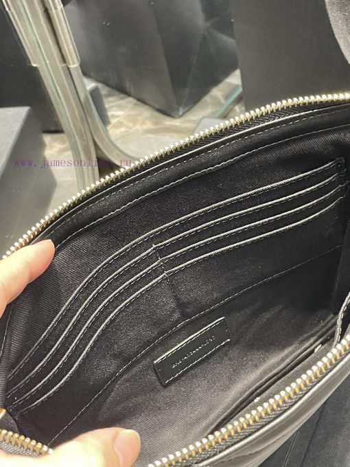 Yves Saint Laurent Bags 𝑴𝒐𝒏𝒐𝒈𝒓𝒂𝒎 Jacquard splicing file handbag, made of original calf leather satin lining, top zip 73cvq8pa - Image 9