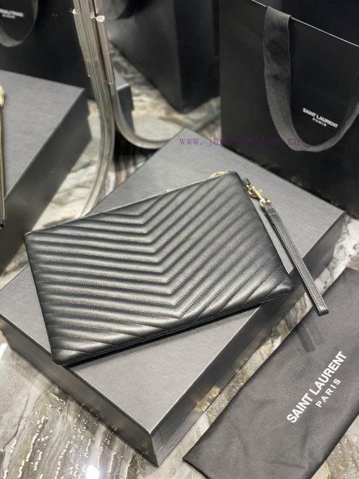 Yves Saint Laurent Bags 𝑴𝒐𝒏𝒐𝒈𝒓𝒂𝒎 Jacquard splicing file handbag, made of original calf leather satin lining, top zip 73cvq8pa - Image 10