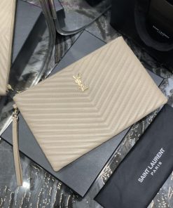 Yves Saint Laurent Bags 𝑴𝒐𝒏𝒐𝒈𝒓𝒂𝒎 Jacquard splicing file handbag, made of original calf leather satin lining, top zip 17jlrkd4