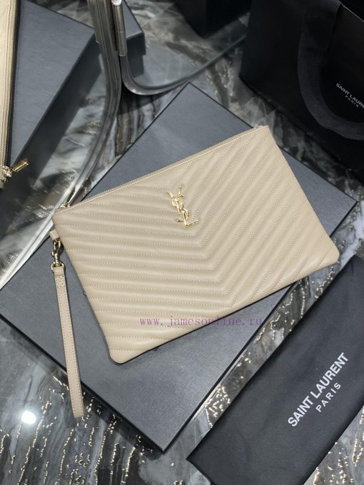 Yves Saint Laurent Bags 𝑴𝒐𝒏𝒐𝒈𝒓𝒂𝒎 Jacquard splicing file handbag, made of original calf leather satin lining, top zip 710g9agl
