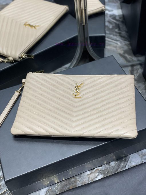 Yves Saint Laurent Bags 𝑴𝒐𝒏𝒐𝒈𝒓𝒂𝒎 Jacquard splicing file handbag, made of original calf leather satin lining, top zip 710g9agl - Image 4